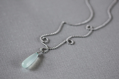 Náhrdelník s aqua chalcedonem kvality AA — foto 2