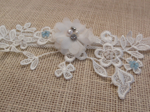 Krajkový podvazek ivory — foto 2
