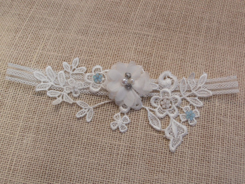 Krajkový podvazek ivory — foto 3