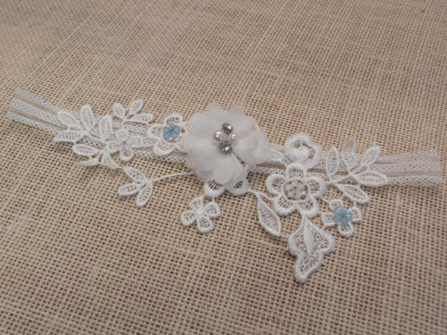 Krajkový podvazek ivory — foto 4