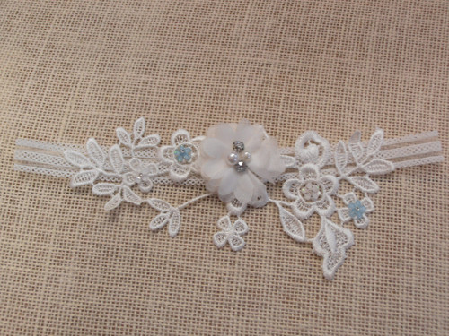 Krajkový podvazek ivory — foto 5