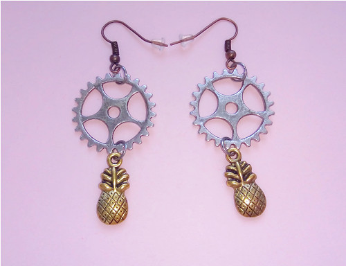 Náušnice Kombinace - Ozubený Ananas — foto 2