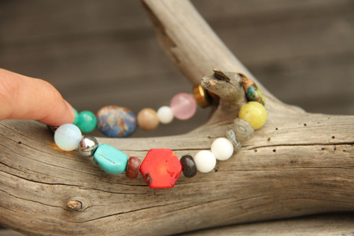 Boho náramok z minerálov mix — foto 2