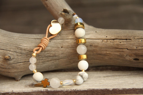 Bohemian náramok jadeit, magnezit, hematit — foto 2