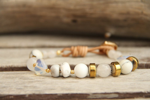 Bohemian náramok jadeit, magnezit, hematit — foto 3