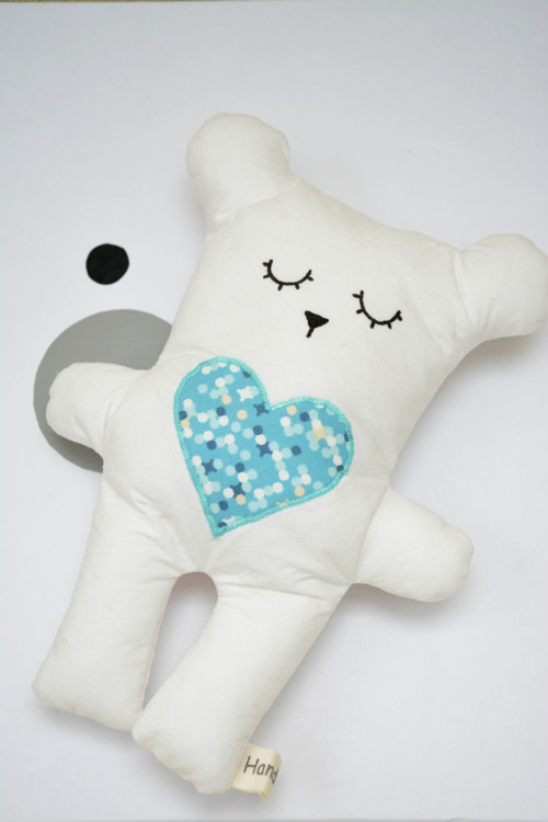 Wide Bubu Bear White, mint heart — foto 2