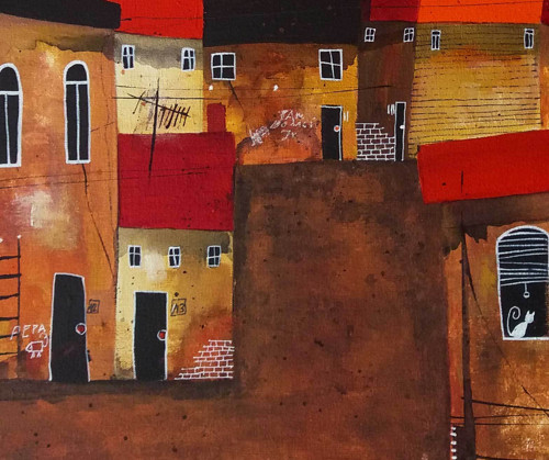 Procházka městečkem - 30x30cm — foto 2