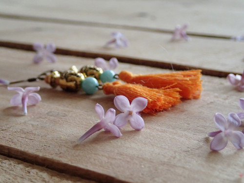 Boho naušnice s buddhou a amazonitem — foto 3