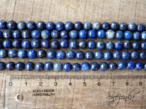 Lapis lazuli broušená kulička 6 mm, 2 ks — foto 2