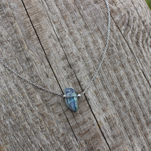 Iwe • křišťál aqua aura, chir. ocel — foto 2