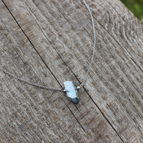 Iwe • křišťál aqua aura, chir. ocel — foto 3