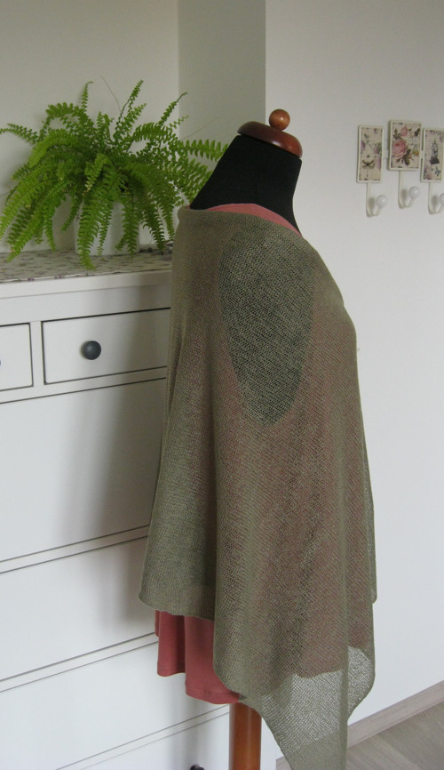 Pléd přes ramena - khaki — foto 2
