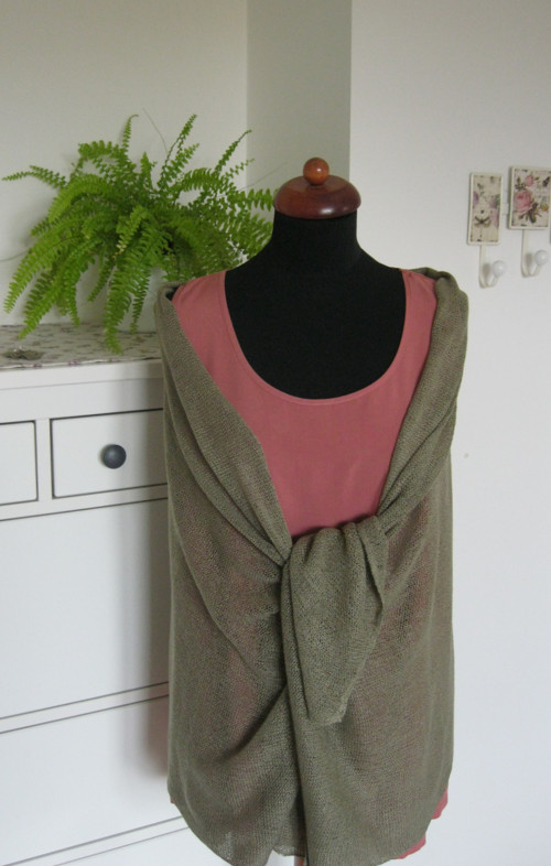 Pléd přes ramena - khaki — foto 4