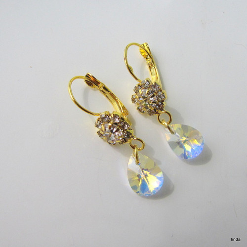 Náušnice * kytička * SWAROVSKI * 1 pár/ bal — foto 5