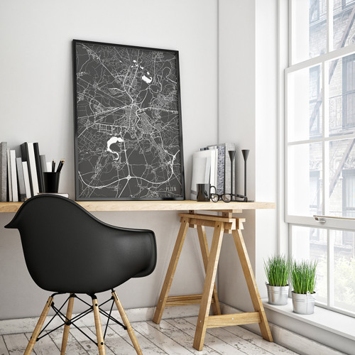 PLZEŇ, 50x70cm, minimalistická, tmavě šedá — foto 2