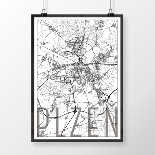 PLZEŇ, 50x70cm, elegantní, bílá — foto 2
