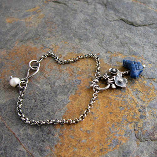 Birdie- stříbro s lapisem lazuli.. — foto 4