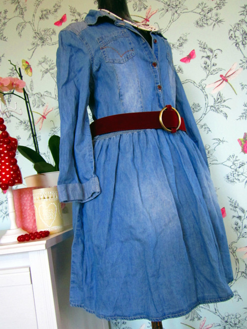 Skvělé retro jeans šaty — foto 2