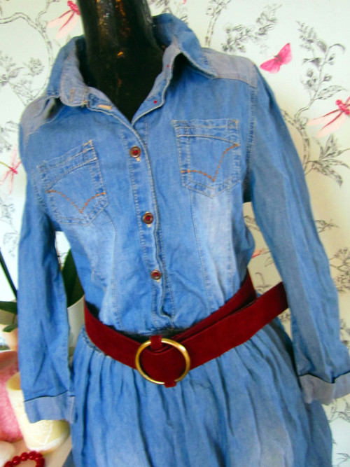 Skvělé retro jeans šaty — foto 3