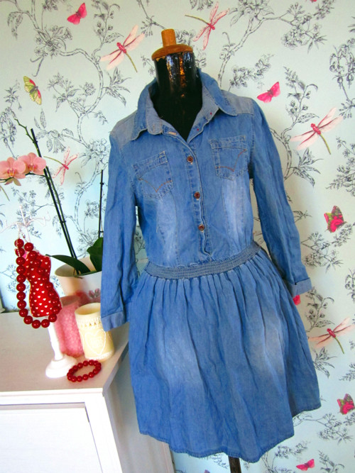 Skvělé retro jeans šaty — foto 5