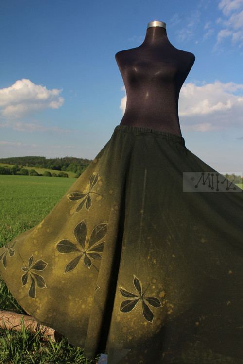 Letní maxi kolová sukně - Kaštan — foto 3
