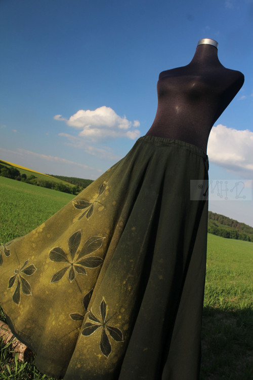 Letní maxi kolová sukně - Kaštan — foto 4