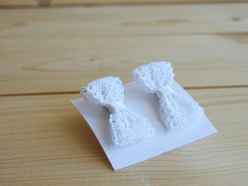 Mini sponky 2ks - bílá krajka — foto 2