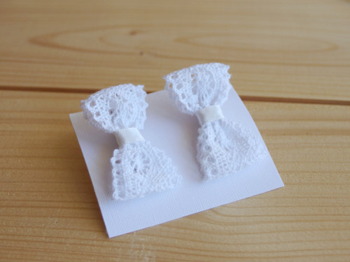 Mini sponky 2ks - bílá krajka — foto 3