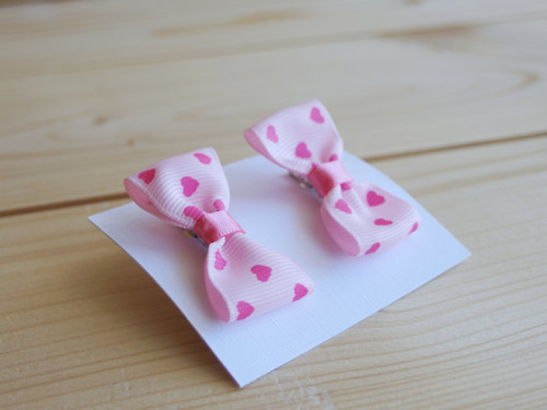 Mini sponky 2ks - růžová srdíčka — foto 2