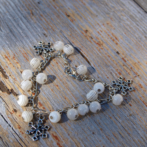 Náramek - Vločky — foto 2