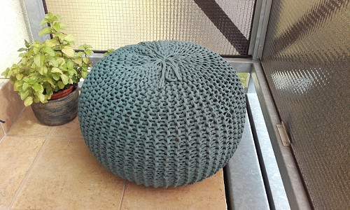 Puff velký "mořskázelená "/průměr 56cm,výš.31cm/ — foto 2