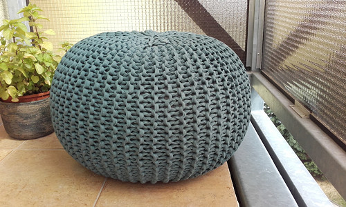 Puff velký "mořskázelená "/průměr 56cm,výš.31cm/ — foto 3