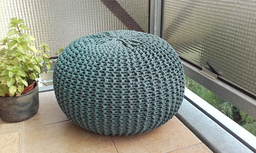 Puff velký "mořskázelená "/průměr 56cm,výš.31cm/ — foto 4