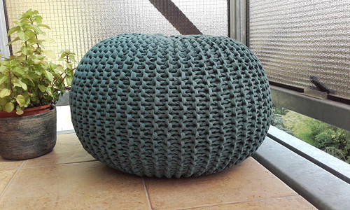 Puff velký "mořskázelená "/průměr 56cm,výš.31cm/ — foto 5