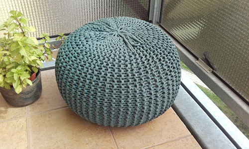 Puff velký "mořskázelená "/průměr 56cm,výš.31cm/ — foto 6