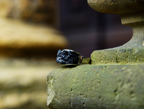 Nerezový prsten..." Black stone " — foto 4