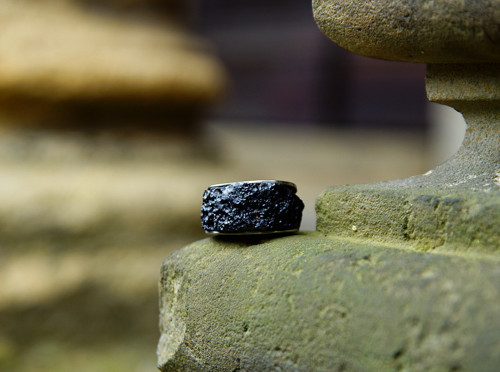 Nerezový prsten..." Black stone " — foto 5