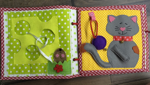 Quiet Book - Stránka Kočička s myškou — foto 4
