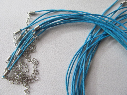 Voskovaná šňůrka - azur - 45 cm — foto 2