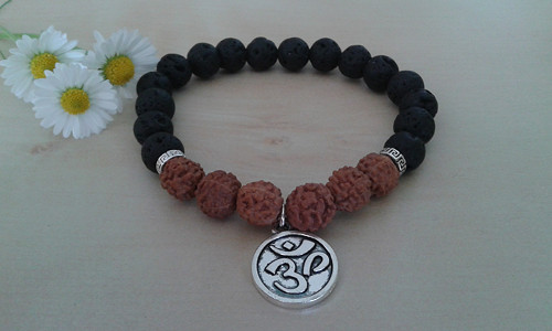 Náramek rudraksha + láva — foto 2
