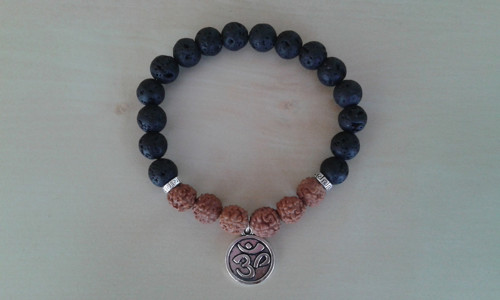 Náramek rudraksha + láva — foto 3