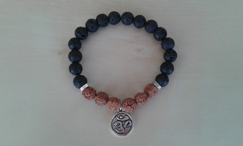 Náramek rudraksha + láva — foto 4