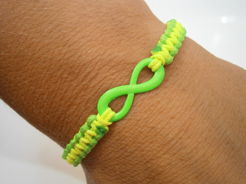 "Infinity" neonový dvoubarevný náramek (macramé) — foto 5