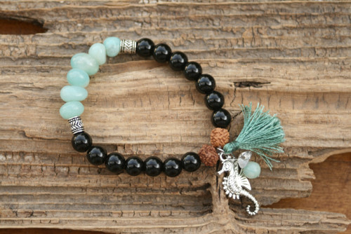 Náramok tyrkys a rudraksha — foto 2