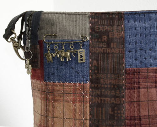 Patchworková crossbody kabelka ve stylu Sashiko — foto 3