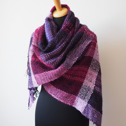 Večernice 2 - ručně tkaná maxišála /pléd 205 cm — foto 5