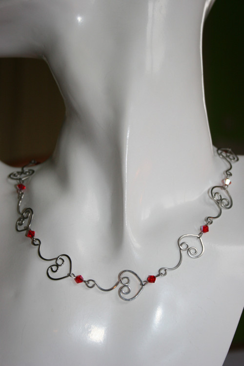 Náhrdelník - srdce - chirurgická ocel - Swarovski — foto 3