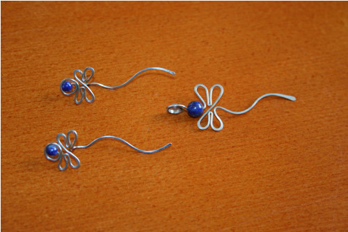 Náušnice Vážky - Lapis Lazuli chirurgická ocel — foto 2