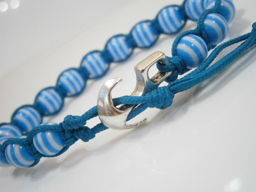 Námořnický náramek (macramé/shamballa) — foto 4