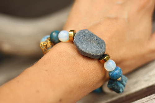 Boho náramok z minerálov blue — foto 4